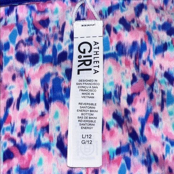 Athleta Girls Multicolor Brushstroke Tankini in Blue, Pink & Green - Picture 2 of 3